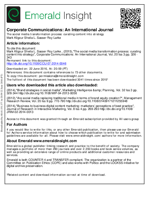 (PDF) Corporate Communications: An International Journal The social