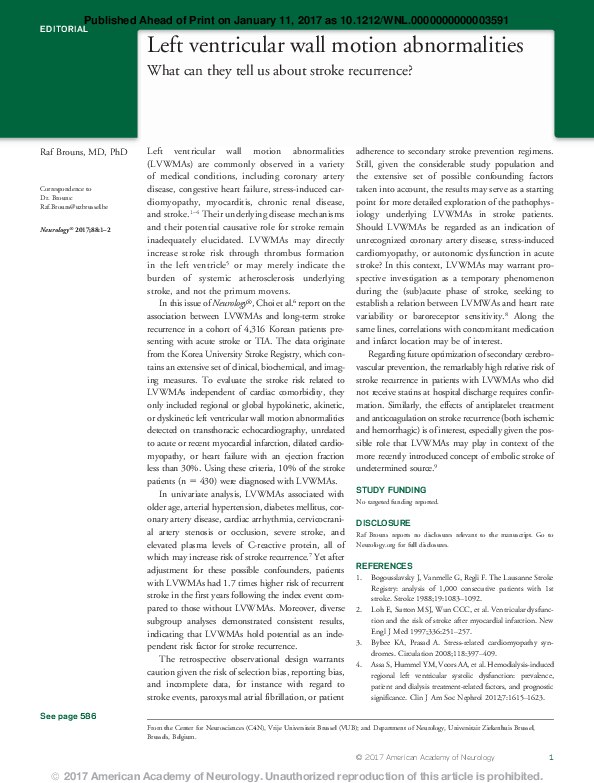 (PDF) Left ventricular wall motion abnormalities
