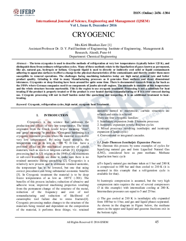 Cryogens essay image