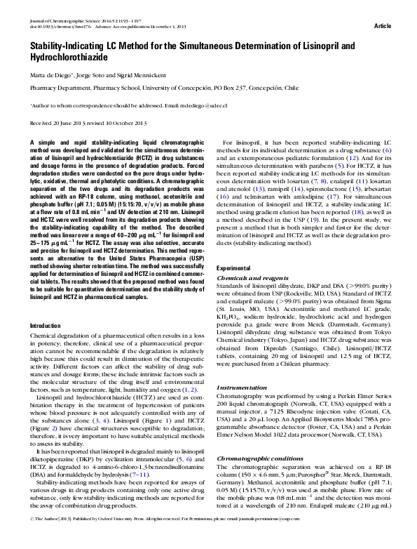(PDF) Stability-Indicating LC Method for the Simultaneous Determination ...