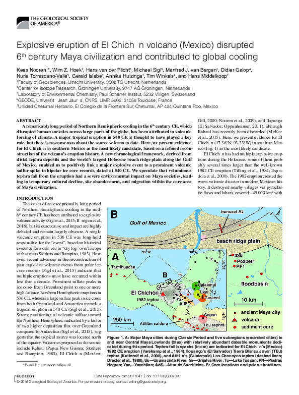 (PDF) Explosive eruption of El Chichón volcano (Mexico) disrupted 6 th ...