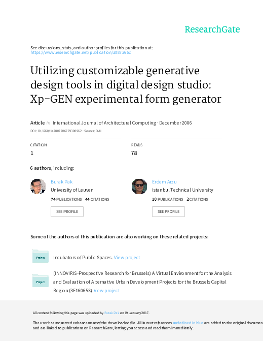 (PDF) Utilizing Customizable Generative Design Tools In Digital Design ...