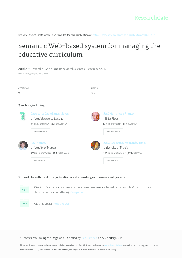 (PDF) Semantic Web-based system for managing the educative curriculum