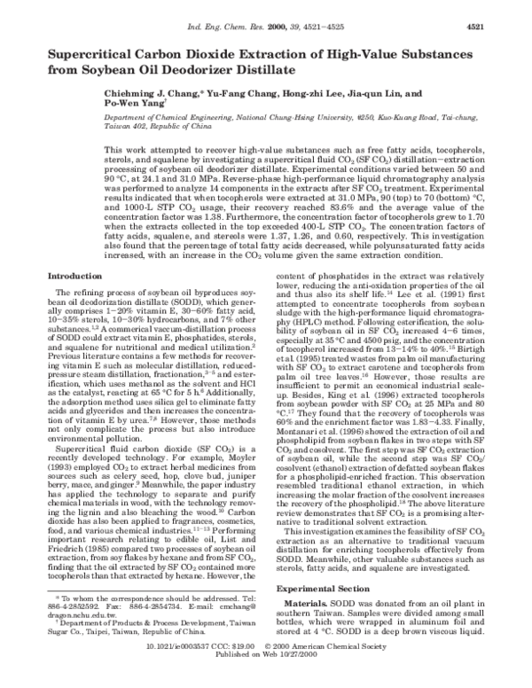 (PDF) Supercritical Carbon Dioxide Extraction of HighValue Substances