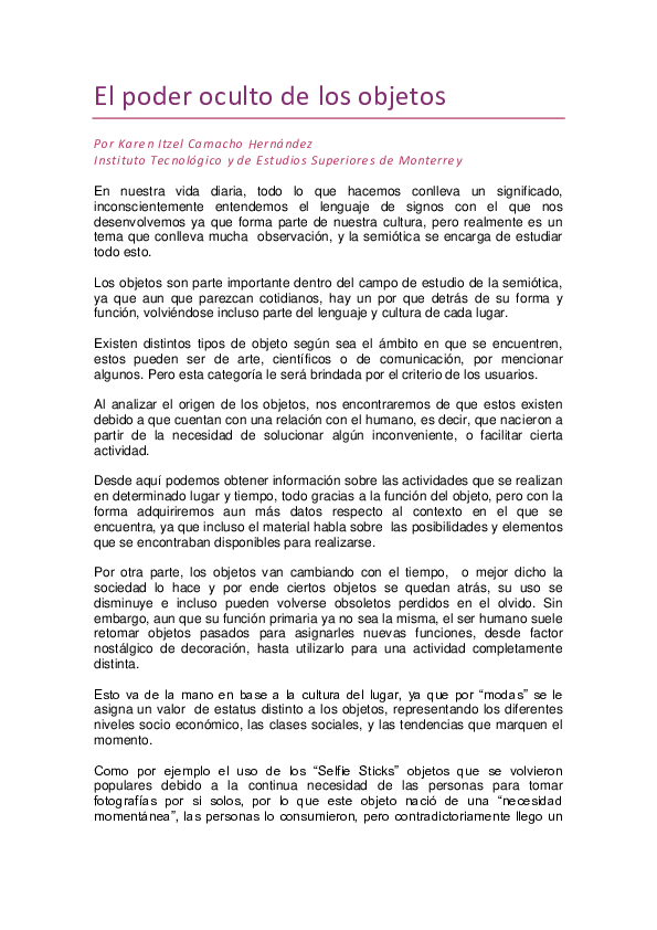 (PDF) El poder oculto de los objetos