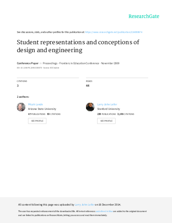 (PDF) Work in progress - student representations and conceptions of ...