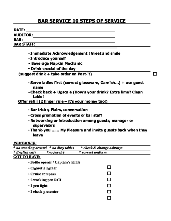 (PDF) BAR SERVICE 10 STEPS OF SERVICE mansur mansur Academia.edu