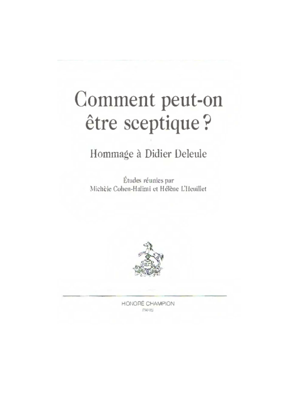 le scepticisme, 1 Philosophie de la connaissance séance 6