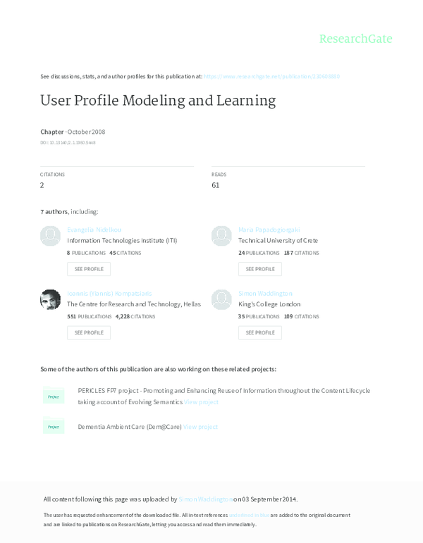 (PDF) User Profile Modeling and Learning | Ben Bratu and Maria ...