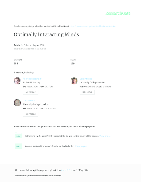 (PDF) Optimally Interacting Minds