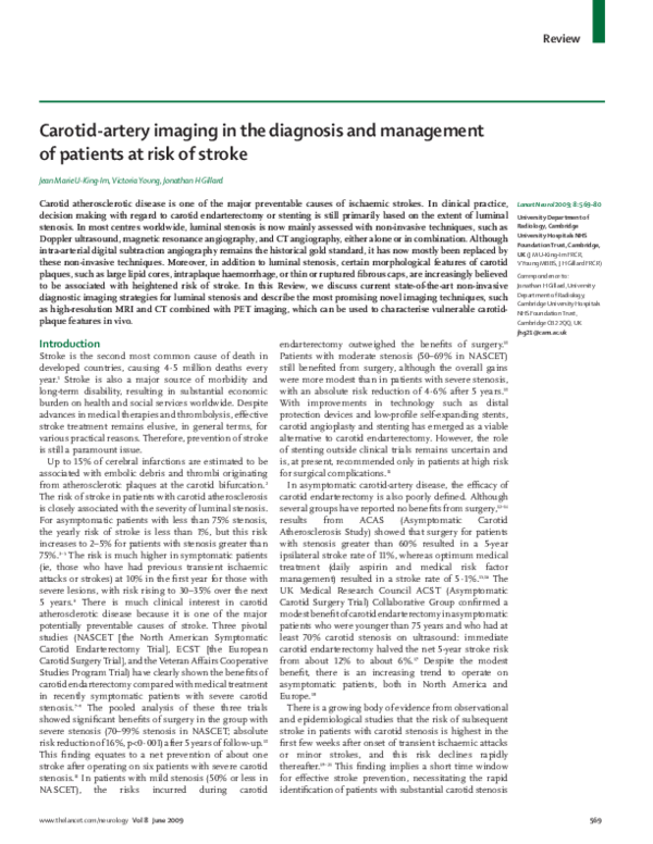 (PDF) Carotid-Artery Imaging In the Diagnosis and Management of ...