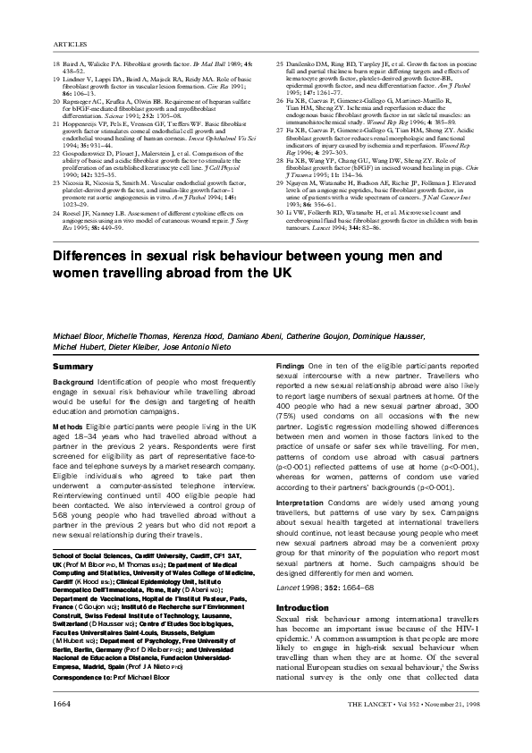 (PDF) Differences In Sexual Risk Behaviour Between Young Men and Women ...