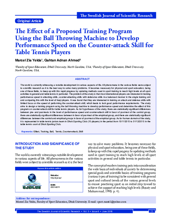 (PDF) The Effect of a Proposed Training Program Using the Ball Throwing ...