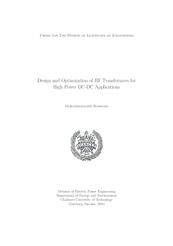 (PDF) Design and Optimization of HF Transformers for High Power DC-DC ...