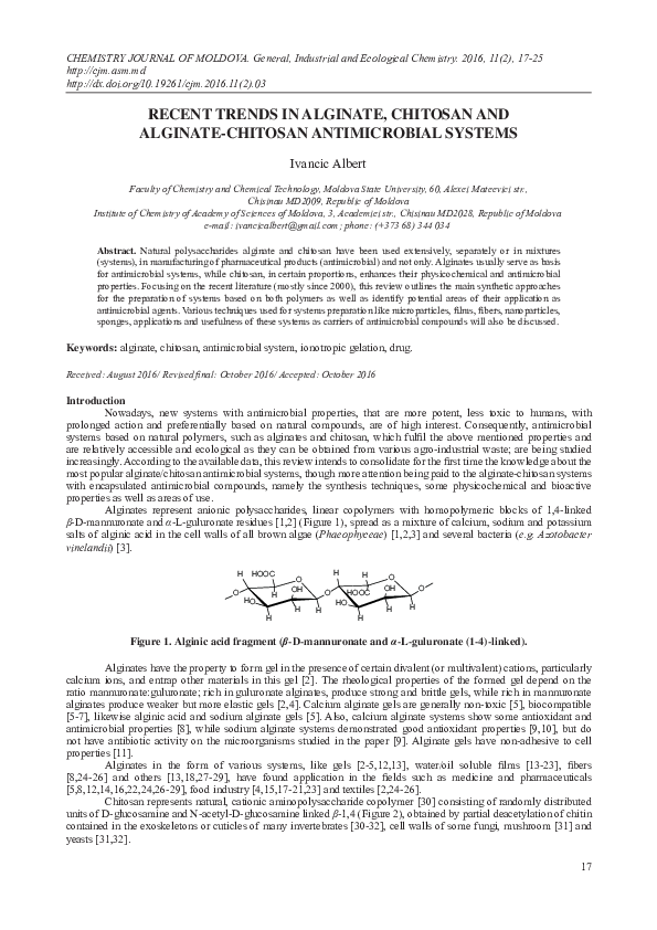 (PDF) RECENT TRENDS IN ALGINATE, CHITOSAN AND ALGINATE-CHITOSAN ...