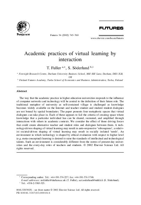 (PDF) Academic Practices of Virtual Learning by Interaction