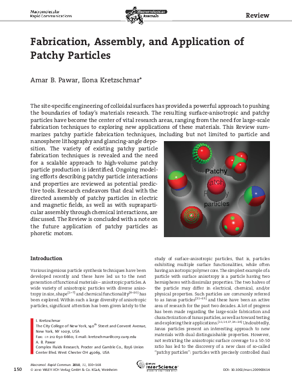 (PDF) Anisotropy in self-assembly of patchy particles | Guido Avvisati ...