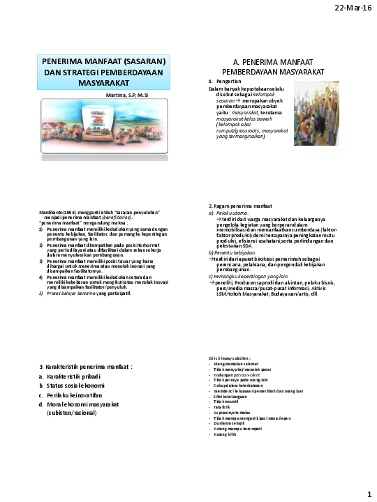 Pdf Penerima Manfaat Sasaran Dan Strategi Pemberdayaan Masyarakat Sri Fatmawati Academia Edu