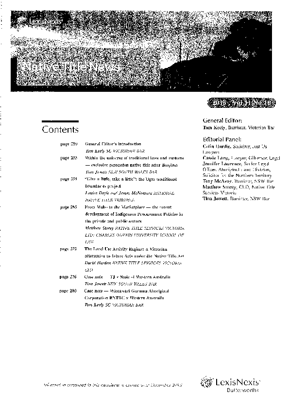 (PDF) From Mabo to the Marketplace Native Title News 2015 Vol 11 No 10.pdf