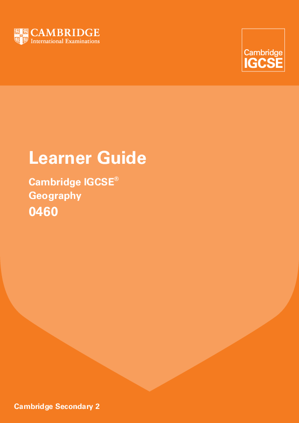 (PDF) Learner Guide Cambridge IGCSE ® Geography 0460 Cambridge