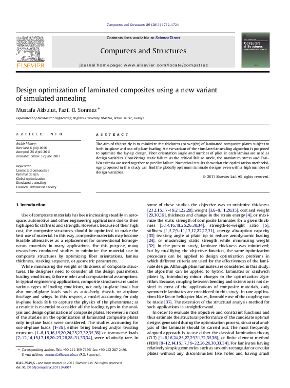 (PDF) Design optimization of laminated composites using a new variant