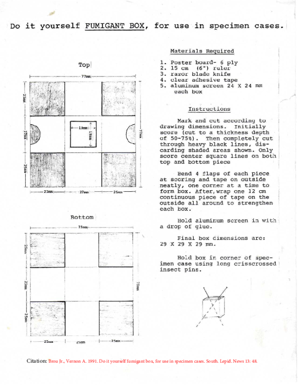 (PDF) Do it yourself FUMIGANT BOX, for use in specimen cases