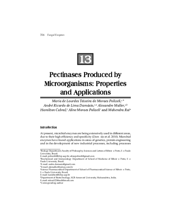 (PDF) Pectinases Produced by Maria Polizeli Academia.edu