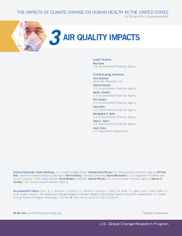 (PDF) Chapter 3 Air Quality Impacts: THE IMPACTS OF CLIMATE CHANGE ON ...