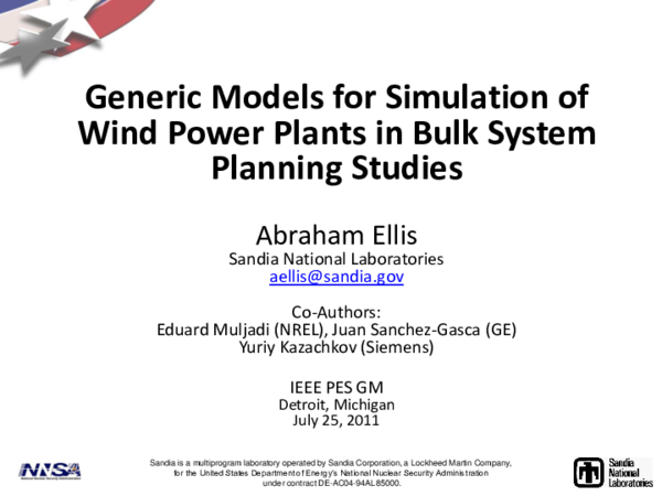 (PDF) Generic Models for Simulation of Wind Power Plants in Bulk System ...