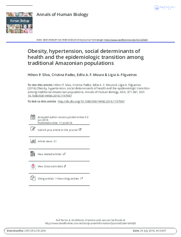 (PDF) Obesity, Hypertension, Social Determinants of Health, and the ...