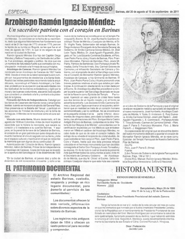 (PDF) Arzobispo Ramón Ignacio Méndez: un sacerdote patriota con el ...