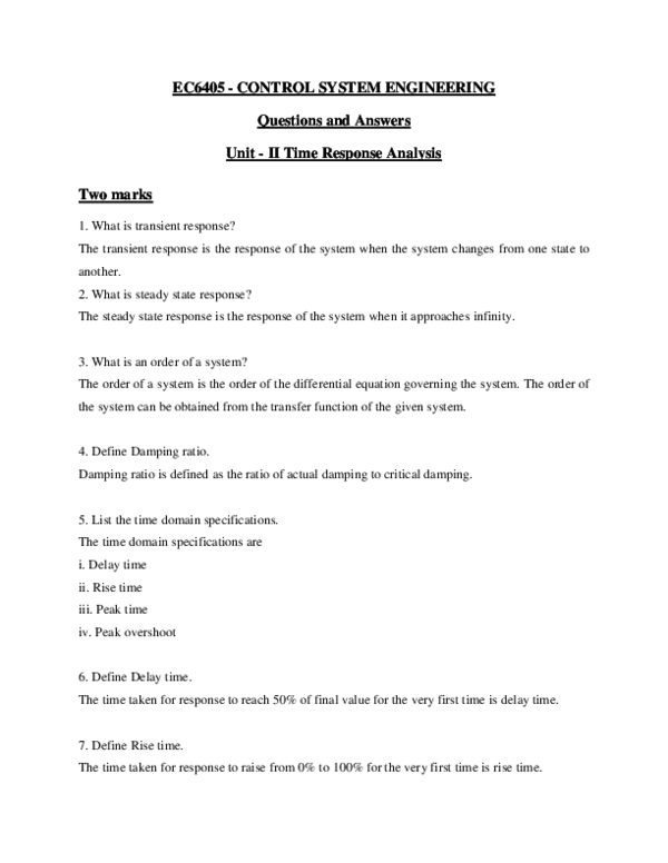 (PDF) CONTROL SYSTEM ENGINEERING Questions and Answers Dr. Osama M Elmardi Academia.edu