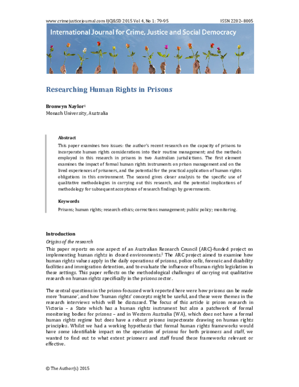 (PDF) Researching Human Rights in Prisons