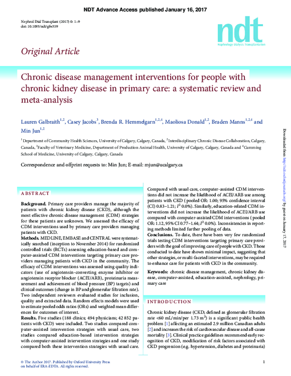 (PDF) Chronic disease management interventions for people with chronic ...