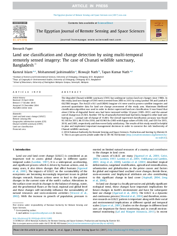 (PDF) Land Use Classification and change detection