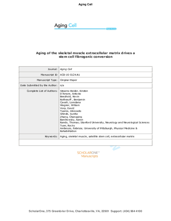 (PDF) Aging of the skeletal muscle extracellular matrix drives a stem ...