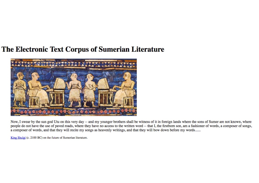 (PDF) Electronic Text Corpus of Sumerian Literary Texts Gábor Zólyomi