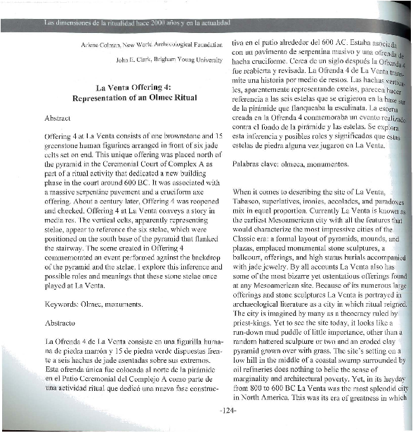 (PDF) La Venta Offering 4 Representation of an Olmec Ritual Arlene