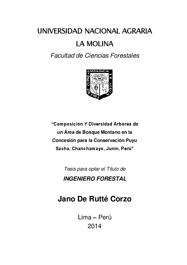 (PDF) Composición y diversidad arbórea de un área de bosque montano en