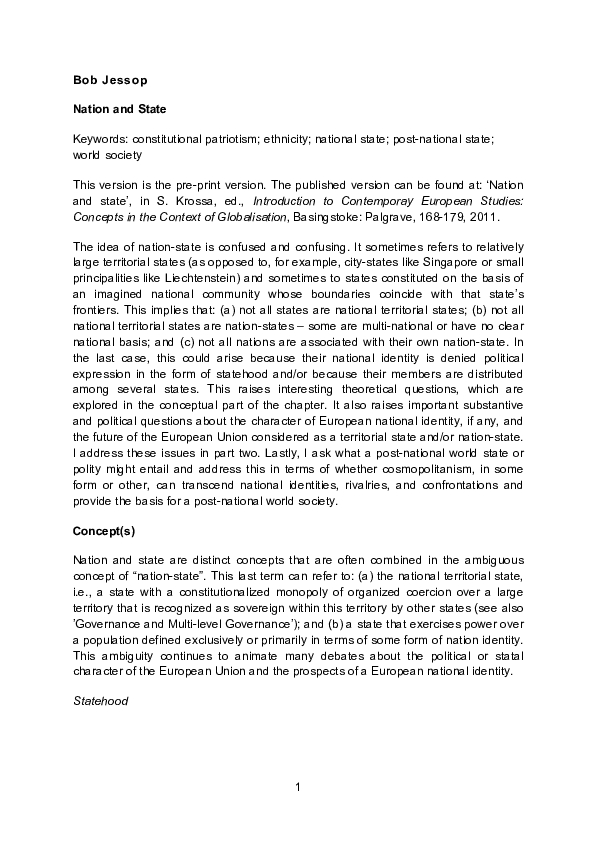 European essay nation image