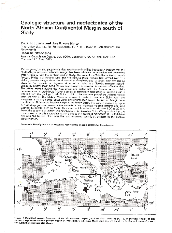 (PDF) Geologic structure and neotectonics of the North African ...