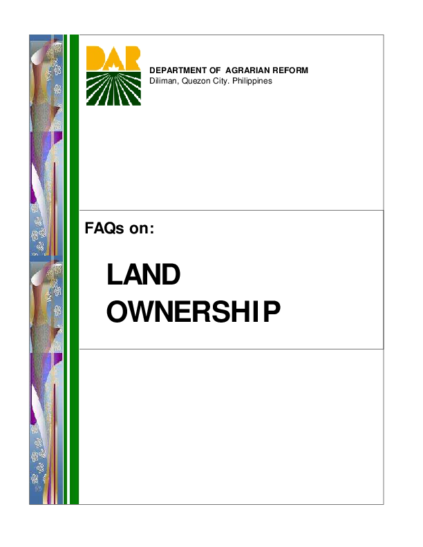 (PDF) Frequently Asked Questions on Land Ownership in the Philippines