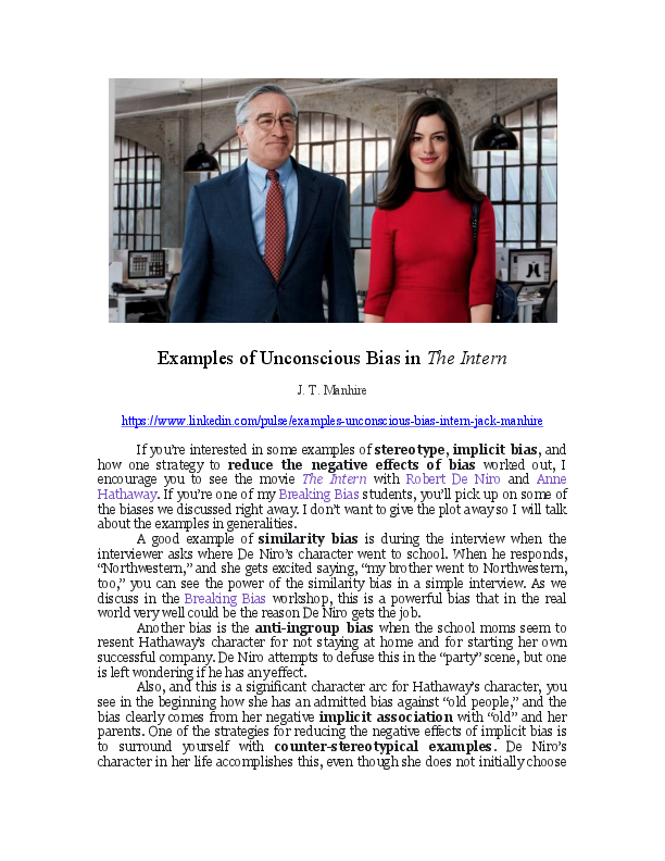 What is unconscious bias training picture