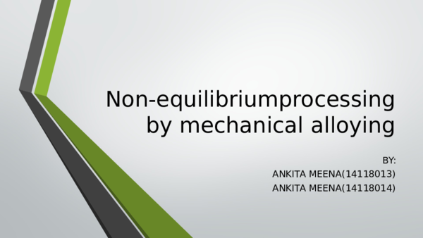 (PPT) Non equilibriumprocessing by mechanical alloying Autosaved