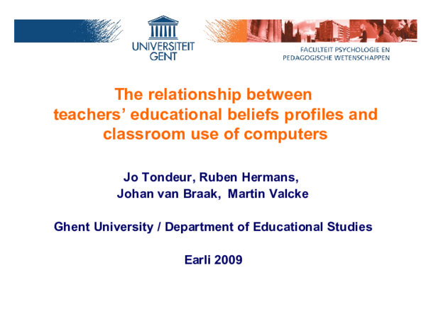 (PPT) The relationship between teachers’ educational beliefs profiles ...