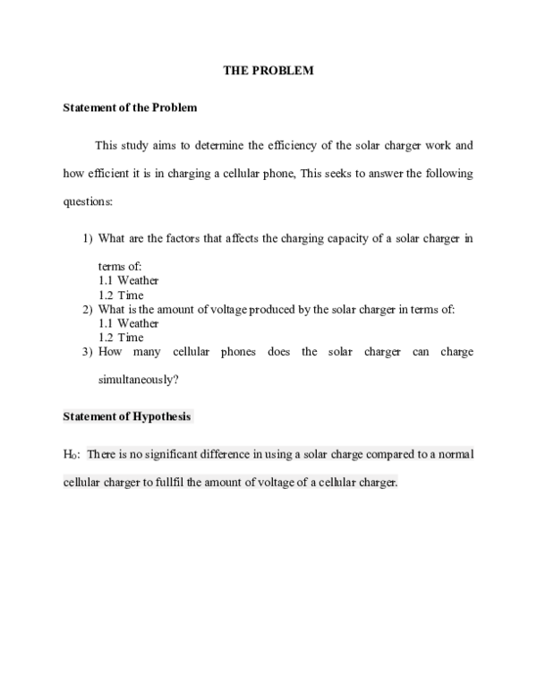 (DOC) THE PROBLEM Statement of the Problem