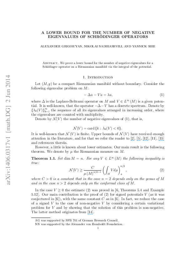 (PDF) A lower bound for the number of negative eigenvalues of Schr "{o ...