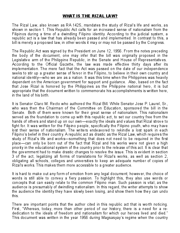 (DOC) WHAT IS THE RIZAL LAW AL Ben Academia.edu