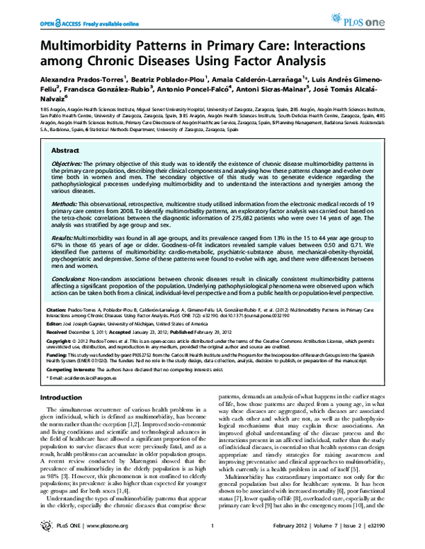 (PDF) Multimorbidity Patterns in Primary Care: Interactions among ...