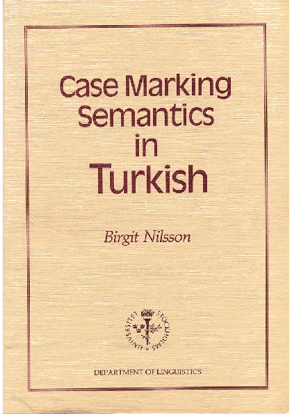 (PDF) CASE MARKING SEMANTICS IN TURKISH